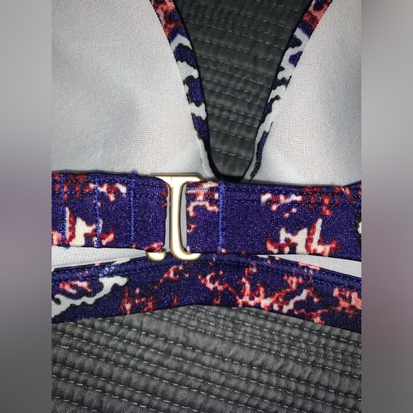 Athleta Purple And Red Padded Strappy Back‎ Bikini Top Size Medium - Picture 6 of 8